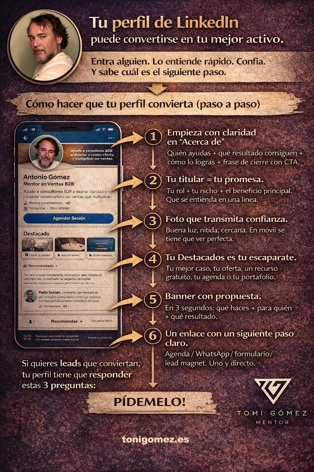 Convierte tu perfil de LinkedIn en una máquina de generar clientes. Guía práctica con casos reales, estructura paso a paso y resultados medibles