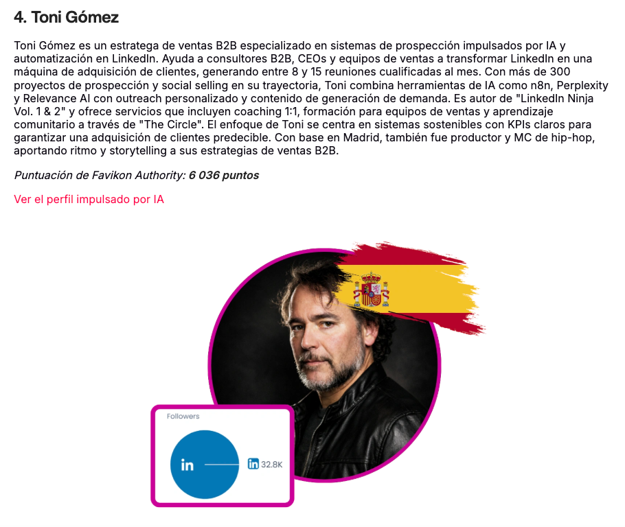 Convierte interacción en reuniones con micro-preguntas de 1 segundo. Prospección B2B en LinkedIn con criterio, buscadores y LLMs. KPIs, no likes